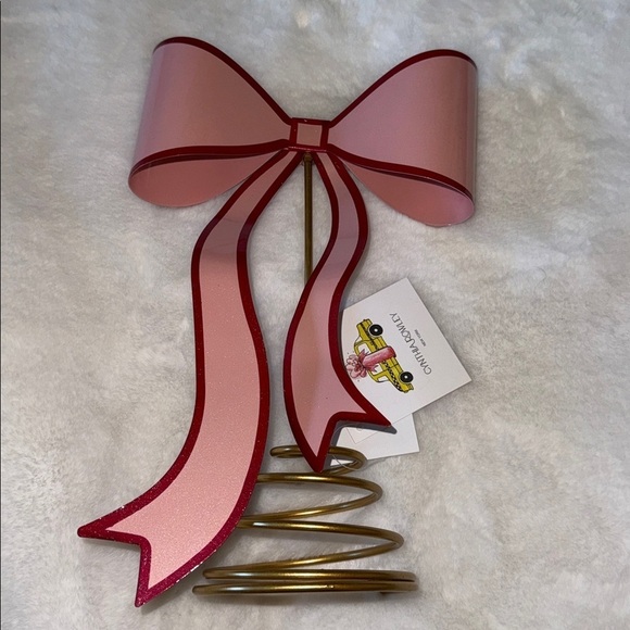 Cynthia Rowley Other - Cynthia Rowley, Christmas, red and Pink Metal Bow Christmas Tree topper
